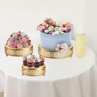 Support de buffet en acier inoxydable à 3 niveaux, présentoir de buffet en métal doré, support à gâteau de mariage pour gâteaux de mariage, table de desserts