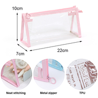Trousse de Maquillage Kawaii Personnalisée en PVC, Étui à Crayons en Tissu à Fermeture Éclair pour Étudiants du Primaire et du Secondaire, Pochette Transparente