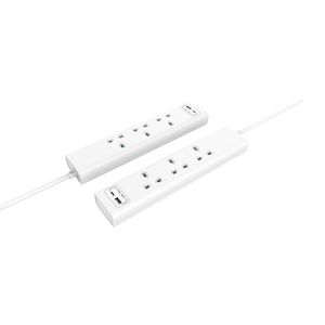 UK Plug 3 Outlets USB 1.5M 30W <strong>Extension</strong> Lead <strong>Double</strong> Break Switch Power <strong>Socket</strong> - Product Image 3