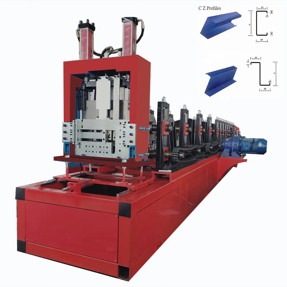Automatic Metal Steel Framing Structure Building Light Keel Roll Forming Machine C/Z Purlin Cold Roll Forming Making Machine