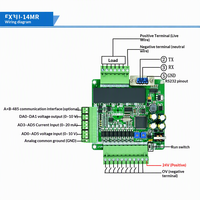 Carte de contrôle industrielle PLC domestique FX3U-14MR FX3U-14MT, contrôleur programmable compact et simple, entrée analogique USB/RS-232/RS-485