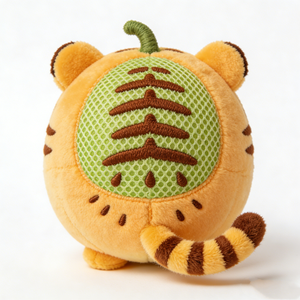 Peluche híbrido de melón tigre esférico personalizado con ribete de cáscara de melón de malla, rayas de tigre bordadas y semillas de melón - Product Image 4