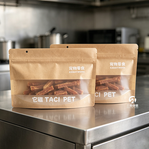 Bolsa de Papel Kraft Personalizada para Empacar Snacks para Mascotas, con Cierre, Diseño con Ventana, para Alimentos Liofilizados - Product Image 6