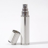 Atomiseur de parfum en cuir sans capuchon, rechargeable, 5ml 10ml, flacon vaporisateur miniature portable de voyage en verre, sérigraphie