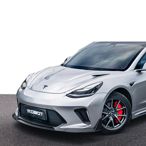 Kit carrosserie de style Hacker pour <span class=keywords><strong>Tesla</strong></span> Model 3, comprenant pare-chocs avant, pare-chocs arrière, jupes latérales et capot pour <span class=keywords><strong>Tesla</strong></span> Model 3. - Product Image 4