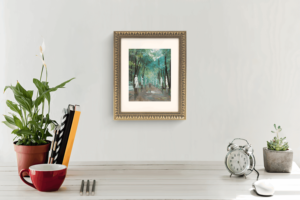 Elégant <span class=keywords><strong>PS</strong></span> Double Face Encadré Forêt Paysage Art Durable Cadre Photo Verdure Lush Statues Classiques Flâner Figure - Product Image 5