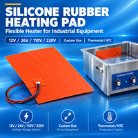 Plaque chauffante en caoutchouc silicone sur mesure 220V, flexible, avec thermostat pour réservoir de nettoyage à ultrasons