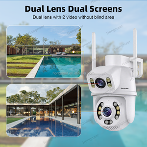 Hongnaer 6MP 4CH 2 Lente Interior Ao Ar Livre Casa LCD <span class=keywords><strong>NVR</strong></span> <span class=keywords><strong>IP</strong></span> Surveil CCTV Sistema De Câmera <span class=keywords><strong>WiFi</strong></span> Kit ICSee Sistema De Câmera De Segurança Sem Fio - Product Image 5