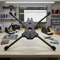 Kit de châssis de drone FPV en fibre de carbone 3K de type X de 13 pouces, empattement de 539 mm, accessoires de châssis de quadricoptère longue portée