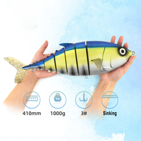 Nouvelle grosse leurre artificielle segmentée pour la pêche au thon, 16 pouces, 1 kg, multi-articulée, en plastique dur, pour la pêche à la traîne en mer