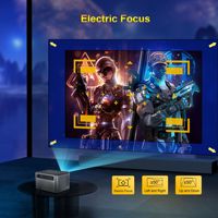 Projecteur LED portable Android 11, écran miroir intelligent, mini TV 4K avec WiFi, haut-parleurs intégrés, lampe 30000 heures