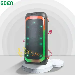 EDEN Portable Wireless BT Big Partybox 100w Boombox Remote Control Flame Led Light Sound Bass DJ Karaoke Speaker