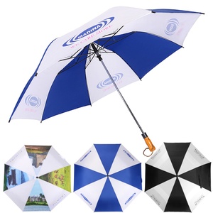 Nuevo Diseño, Color Personalizado, Material Elástico 190t, Mango de Madera Natural, Paraguas de Viaje Plegable de 2 Secciones y 23 Pulgadas, Resistente al Viento, Apertura y Cierre Automático - Product Image 1
