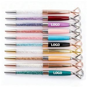 Big Diamond Rotating Metal Logo Printed Crystal <b>Pen</b> Promotion Corporate Activity Business <b>Gift</b> Ballpoint <b>Pens</b> - Product Image 1