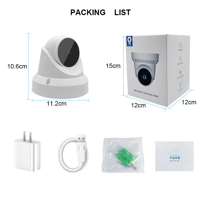 3MP CMOS Audio Infrared Wide Angle Day Night Dome Indoor Humanoid Tracking 180 Degree Rotation WiFi Smart CCTV Camera V380 · image 6