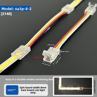 Connecteur sans soudure OA3P 3 broches bicolore pour bande lumineuse, connecteur d'angle en L pour PC, bande lumineuse COB basse tension sans soudure