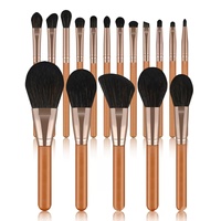 Grosir 17 Pcs/set Set Kuas Makeup Profesional Mewah Logo Kustom Alat Make up Set Kuas Berkualitas Tinggi Dengan Tas