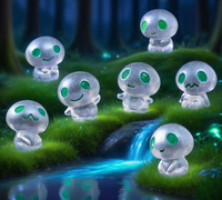 Figurines d'Aliens Miniatures en Résine Peintes à la Main qui Brillent dans le Noir - Adorables Figurines de Dessins Animés pour Remplir les Sacs Cadeaux de Noël et de Pâques