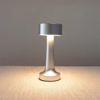 Lampe de table sans fil LED de luxe, finition aluminium oxydé noir et or, pour salle à manger, restaurant, design moderne, alimentation par batterie