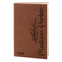 Personalisiertes 112-Seiten Werbe Notizbuch, Laserbares Veganes Leder-Journal, Liniert, 8,5 x 6 Zoll, mit Blanko-Monogramm für Namen/Logo