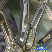 Rines KBKB R2 Forjados Cóncavos Multirradio de Primera Calidad, Acabado Dorado Brillante Pulido a Espejo, Aleación de Aluminio para Audi y Tesla