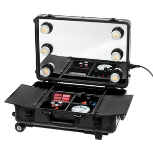 Pro Rolling Studio <strong>Makeup</strong> <strong>Case</strong> with Light and Wheels - Product Image 1