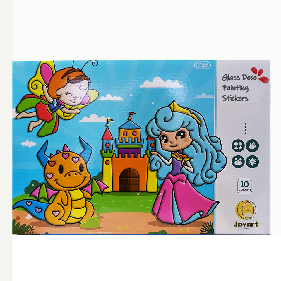 Window Paint Sticker 10 Colors Kids DIY Window Glass Deco Painting Sticker Kit