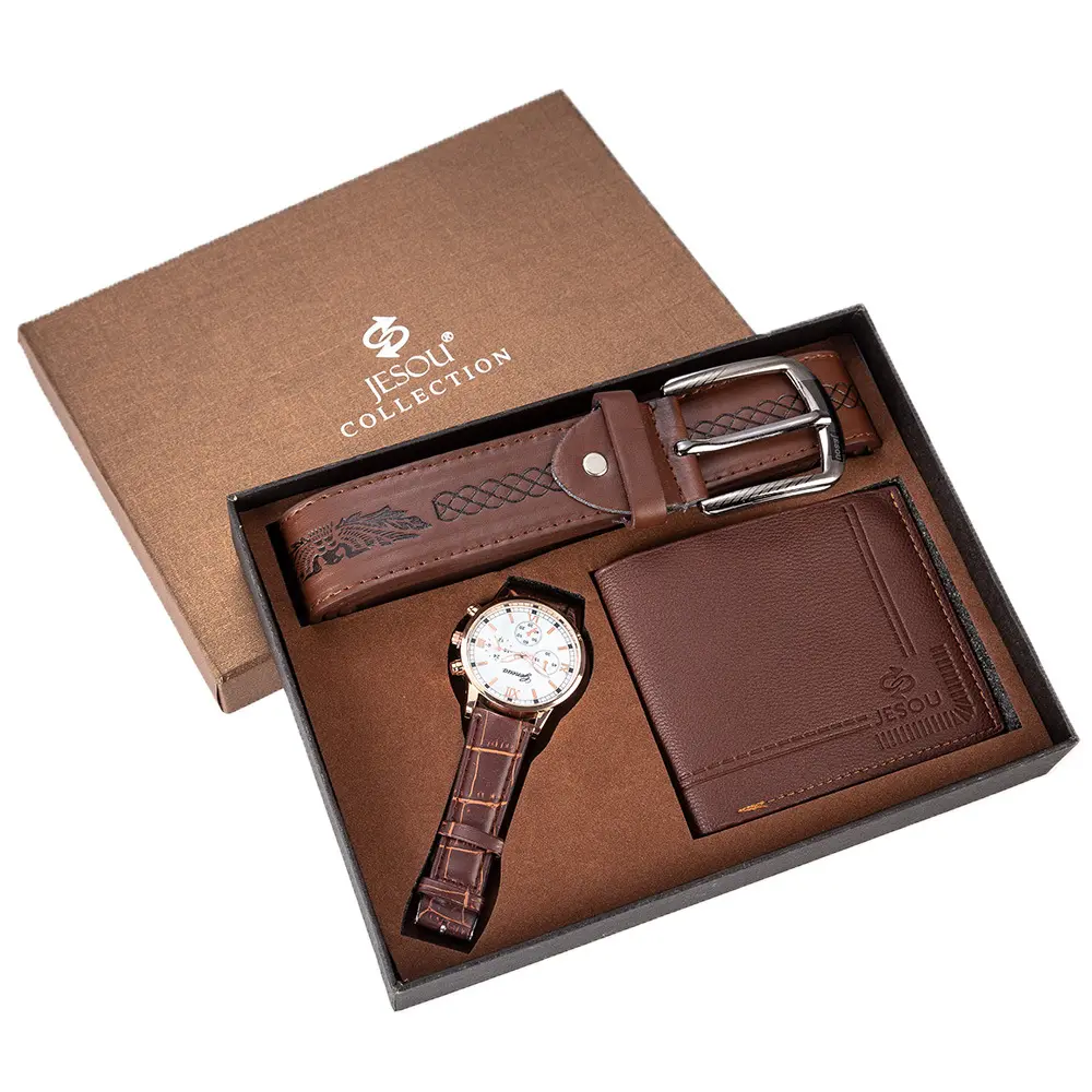 Creative Combination Set Men's Gift Set Exquisite Packaging Watch + Wallet +Belt gift Set
