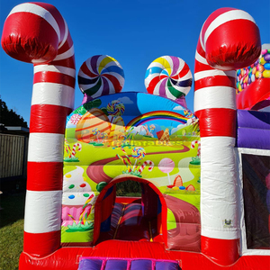 Castillo inflable comercial Springkussen Candyland con tobogán, combo de brincolín inflable para niños - Product Image 6