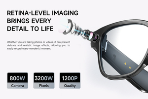 Lunettes intelligentes AI avec caméra 2025, caméra AI et <span class=keywords><strong>traducteur</strong></span>, téléprompteur, lunettes intelligentes alimentées par l'IA - Product Image 3
