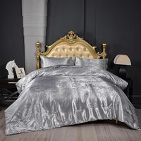 Couette européenne en coton jacquard satiné Broderie luxueuse 4 pièces Housse de couette géométrique Couvre-lit Drap de luxe