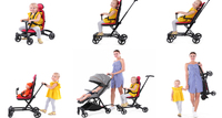 Système de voyage 4 en 1 léger et pliable en tissu et métal, poussette pour bébé de 6 à 36 mois avec taille cabine
