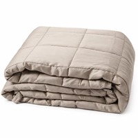 Couverture lestée chauffante OEM en fibre de bambou avec rembourrage en billes de verre, couette matelassée de couleur unie avec support pour logo personnalisé