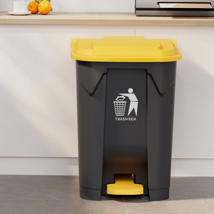 سلة مهملات بلاستيكية بدواسة وغطاء سعة 15/20/30/50/80/100 لتر بسعر الجملة من مصنع صيني - Product Image 1