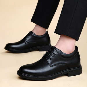 Chaussures habillées Oxford en cuir noir pour hommes, bout rond, à lacets, couleur unie, pour le bureau, la carrière, les occasions formelles, toutes saisons - Product Image 2