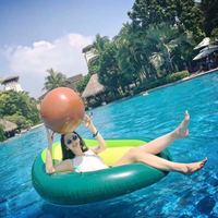 Bouée de natation gonflable en PVC style Ins, protection environnementale, pour femme, en forme d'avocat, lit flottant extra-large pour adulte