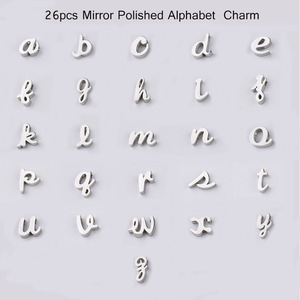 Dijes de Acero Inoxidable con Iniciales de la A a la Z para Escritura a Mano |   Colgante de Letra Mayúscula Chapado en Oro PVD de 18K para Collar y Pulsera DIY - Product Image 4