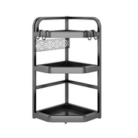 Étagère d'angle de rangement pour épices en acier au carbone multicouche, support pour couteaux et ustensiles, organisateur de comptoir de cuisine sur pied, gain de place