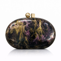 Pochette de soirée en acrylique avec chaîne, fermeture magnétique, motif pierre, design portable