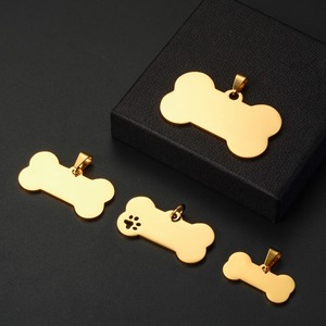 Disque d'identification pour animaux de compagnie en acier inoxydable en forme d'os, vente en gros |   Pendentif Breloque Nom d'Animal de Compagnie Chat Chien pour Collier et Bijoux - Product Image 1