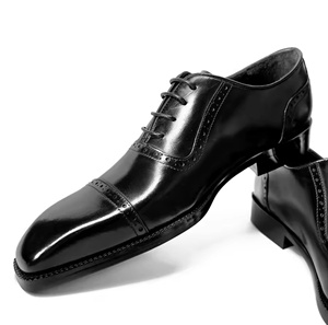 Chaussures habillées Oxford en cuir faites à la main pour hommes, à bout fermé, à enfiler, imperméables, pour le travail - Product Image 2