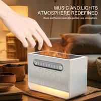 Nouveau Design Fantaisie 200ml Bébé Soins Sommeil Simulation 3d Feu Lampe Flamme Blanc Bruit USB Musique Huile Essentielle Diffuseur