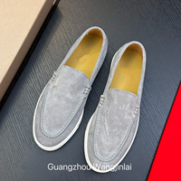 Mocassins en daim pour hommes de style designer de haute qualité, chaussures décontractées en cuir à semelle en caoutchouc pour la saison printanière, idéales pour la marche quotidienne et la conduite