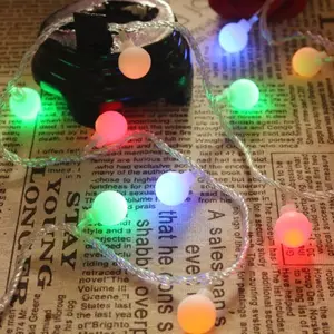 Ornamen untaian bola led Natal 2/3/4meter, cahaya hangat dekorasi waktu liburan Hari Natal tali lampu Natal