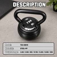 Kettlebell réglable 3,4-18 kg, réglage par cadran, acier, qualité compétition, 7 en 1 pour entraînement et fitness