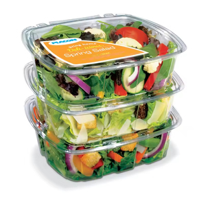 Envase Cuadrado Tipo Clamshell para Alimentos, Desechable, con Cierre a Prueba de Manipulación, Rectangular, con Bisagras, Personalizable, Transparente, de Plástico - Product Image 1