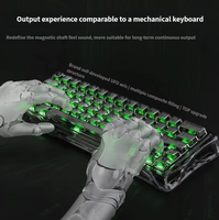 GravaStar V60 Keyboard Mekanik USB Type-C Baru dengan Sakelar Magnetik, Casing Transparan, Lampu Latar RGB, Hot-Swap, Independen untuk Desktop