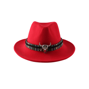 Fashion <span class=keywords><strong>Vogue</strong></span> style <span class=keywords><strong>British</strong></span> fashion Jazz wool top hat in the fall and winter us head cowhide fur felt fedora - Product Image 3