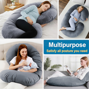 Almohada de Embarazo en Forma de C de 140 cm, Almohada de Maternidad de Cuerpo Completo, Envío Directo desde la UE, Funda de Terciopelo - Product Image 6
