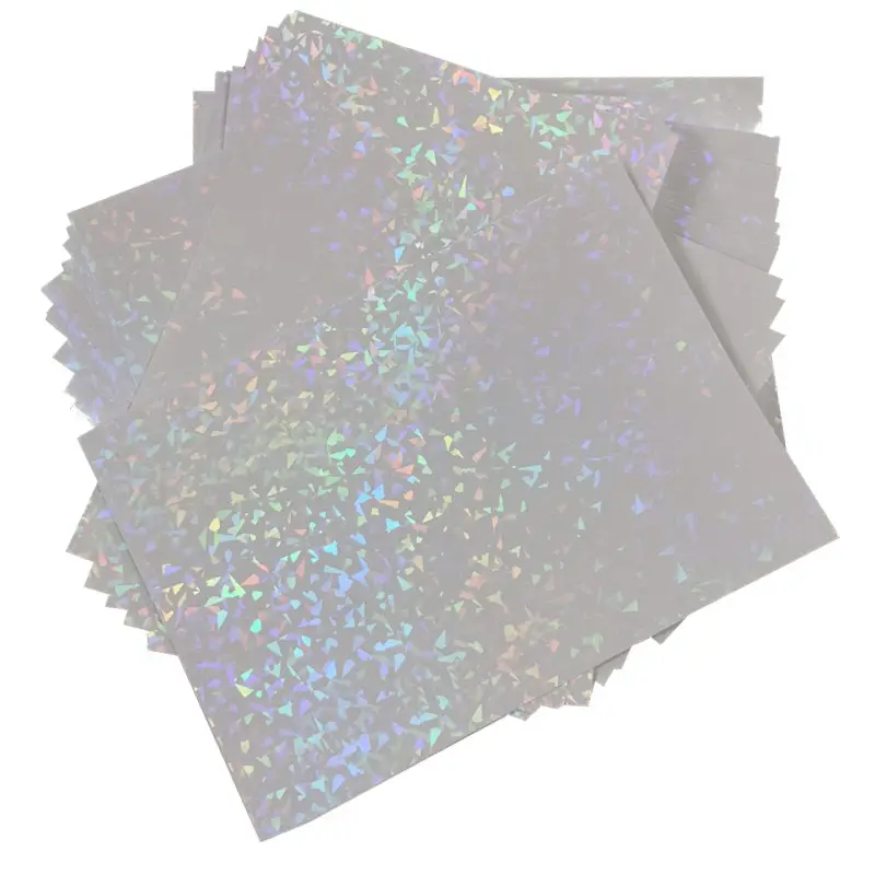 Cracked glass design low price holographic cold lamination overlay film